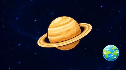 Saturn z szerokimi pierścieniami na tle gwiazd